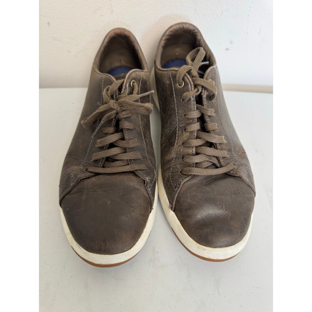 Cole Haan Grandpro Tennis Sneaker Lace Up Low TopLeather Shoe 8M Ironstone Gray